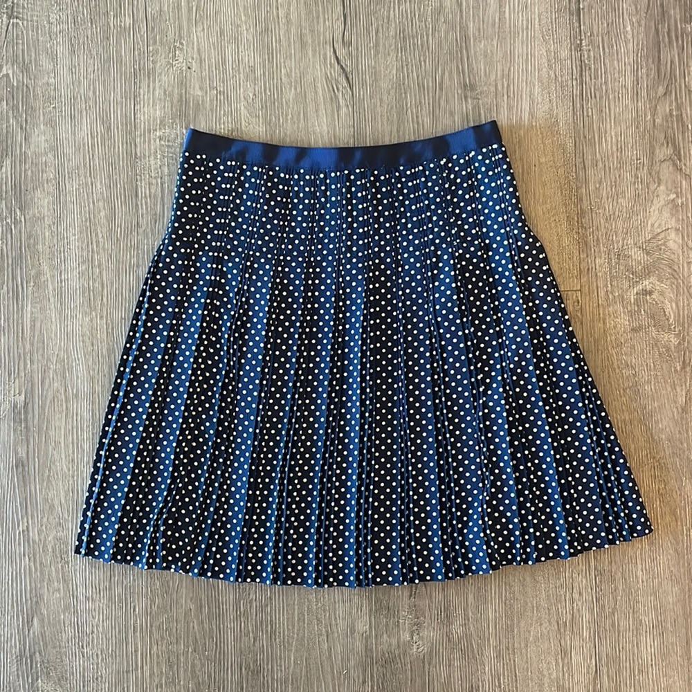 J. CREW PLEATED POLKA DOT SKIRT